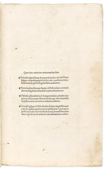 Josephus, Flavius (37-c. 100 CE) Periocha Viginti Librori Antiquitatis Iudaicae. [Latin Works].